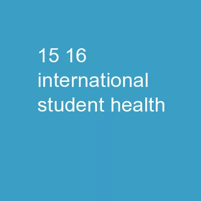 15-16 International Student Health