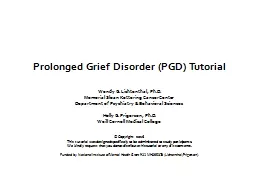 Prolonged Grief Disorder (PGD) Tutorial