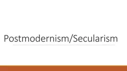 Postmodernism/Secularism