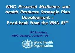 WHO  Essential Medicines and Health Products