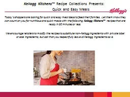 Kellogg Kitchens™  Recipe Collections Presents: