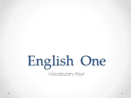 English One Vocabulary Four