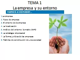 TEMA  1 La empresa y su entorno