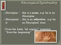 Aboriginal  Spirituality