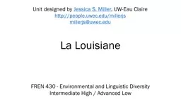 La Louisiane FREN 430 - Environmental and Linguistic Diversity