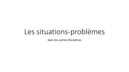Les situations-problèmes