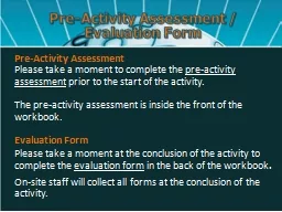 Pre-Activity Assessment /