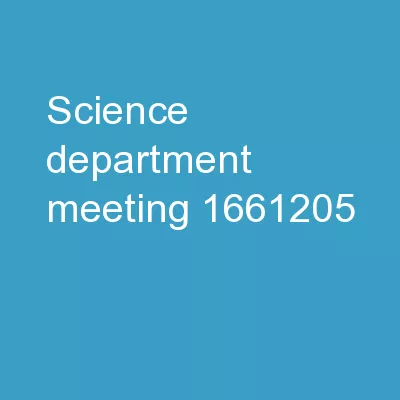 Science Department Meeting