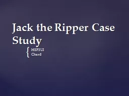 Jack the Ripper Case Study