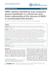 RESEARCH ARTICLE Open Access NRXN deletions identified