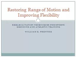 Rehabilitation Techniques for Sports medicine and athletic training