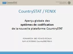 CountrySTAT / FENIX Aperçu globale des