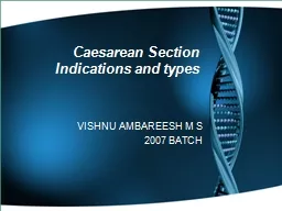 Caesarean Section Indications and types