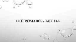 Electrostatics - Tape Lab