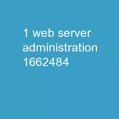 1 Web Server Administration