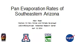 Pan Evaporation Rates of Southeastern Arizona