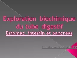 Exploration biochimique du tube digestif
