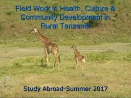 Field Work in Health, Culture & Community Development in