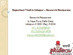 Rajasthani Thali in Udaipur – Bawarchi Restaurant