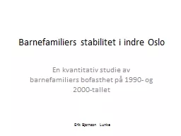 Barnefamiliers stabilitet i indre Oslo