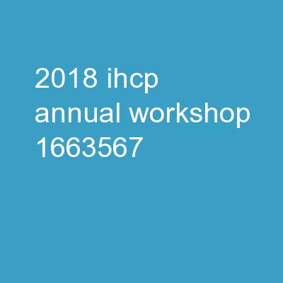 2018 IHCP Annual Workshop