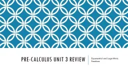 Pre-Calculus Unit 3 Review