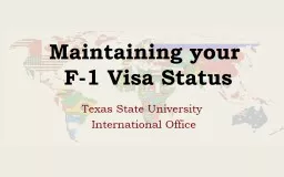 Maintaining your  F-1 Visa Status