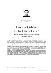 Forms of Liability in the Law of Delict FaultBased