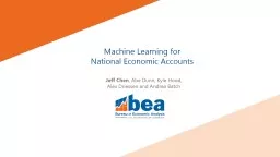Machine Learning for  National Economic Accounts