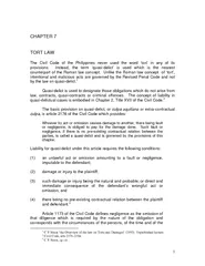 CHAPTER  TORT LAW The Civil Code of the Philippines ne