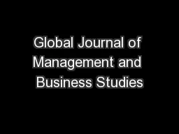 Global Journal of Management and Business Studies