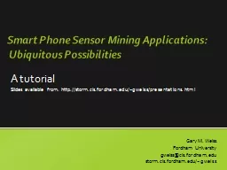 Smart Phone  Sensor   Mining
