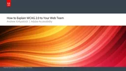 How to Explain WCAG 2.0 to Your Web Team