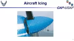 1 Aircraft Icing 2 Overview