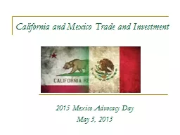 California and Mexico Trade and Investment