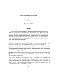 Mathematical delights Simon Foucart Some time in  Abst