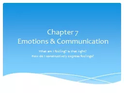 Chapter 7 Emotions & Communication
