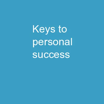 Keys to  Personal Success