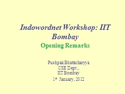 Indowordnet  Workshop: IIT Bombay