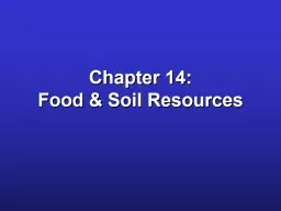 Chapter 14:  Food & Soil Resources