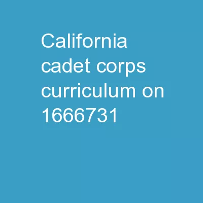 California Cadet Corps Curriculum on