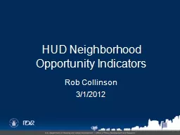 HUD Neighborhood Opportunity Indicators