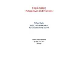 Fiscal Space Perspectives and Practices
