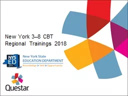 New York 3–8 CBT Regional Trainings 2018