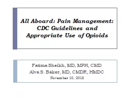 All Aboard: Pain Management: CDC Guidelines and Appropriate Use of Opioids