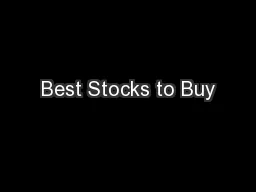 Best Stocks to Buy