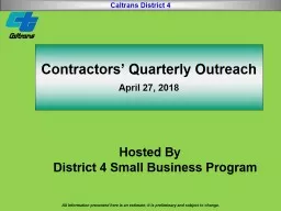 Contractors’ Quarterly Outreach