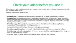 Check your ladder before you use it