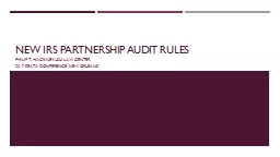 New IRS Partnership Audit Rules