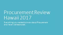 Procurement Review Hawaii 2017